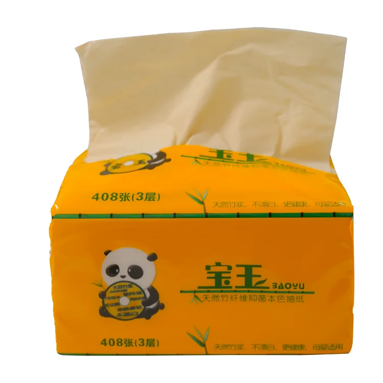 Custom Logo Natural Organic Bamboo Facial Tissues Soft Packaging Household Product