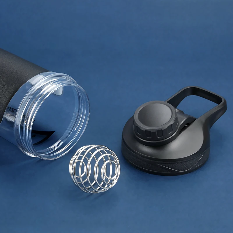 Hot sale reusable drinking cups 17 oz 500ml Shaker Water Bottle with metal balls tumbler with lid