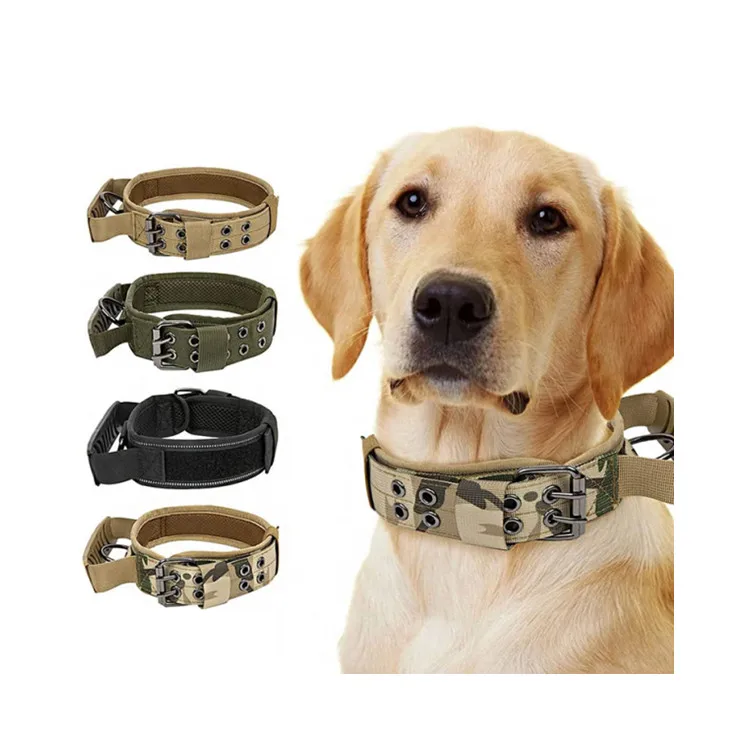 Heavy Duty High Hardness Safe Comfortable Adjustable  Reflective Fabric Training Tactical Dog Collar