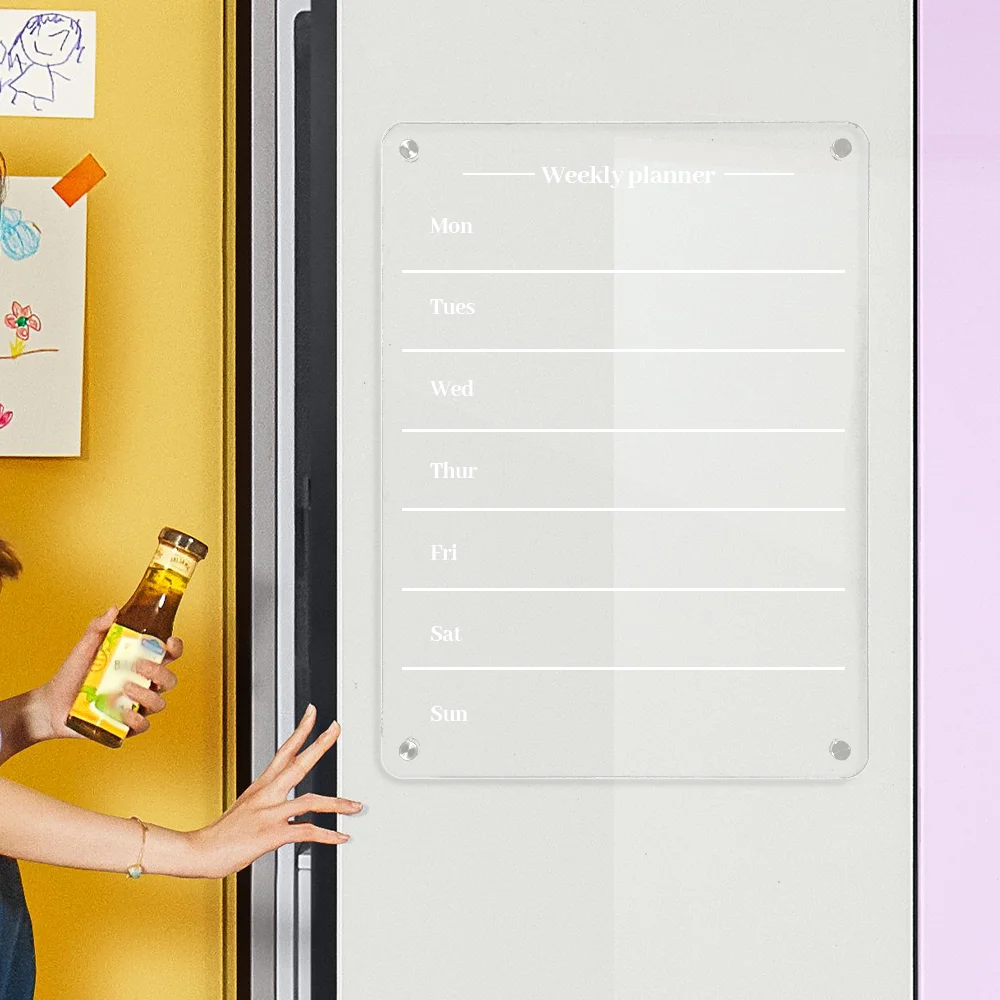 Acrylic mini sticker weekly monthly  small magnetic Dry Erase Calendar whiteboard Acrylic Calendar Dry Erase Board