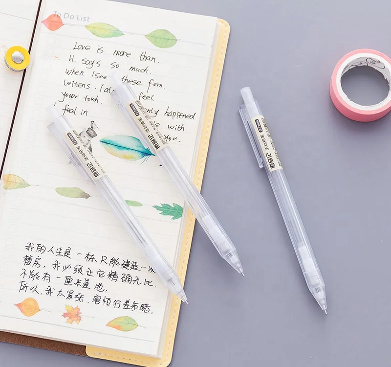 Оптовая продажа 0,5 0,7 мм пришел Быстрый эстетический милый прозрачный свинцовый легкий графитовый механический карандаш