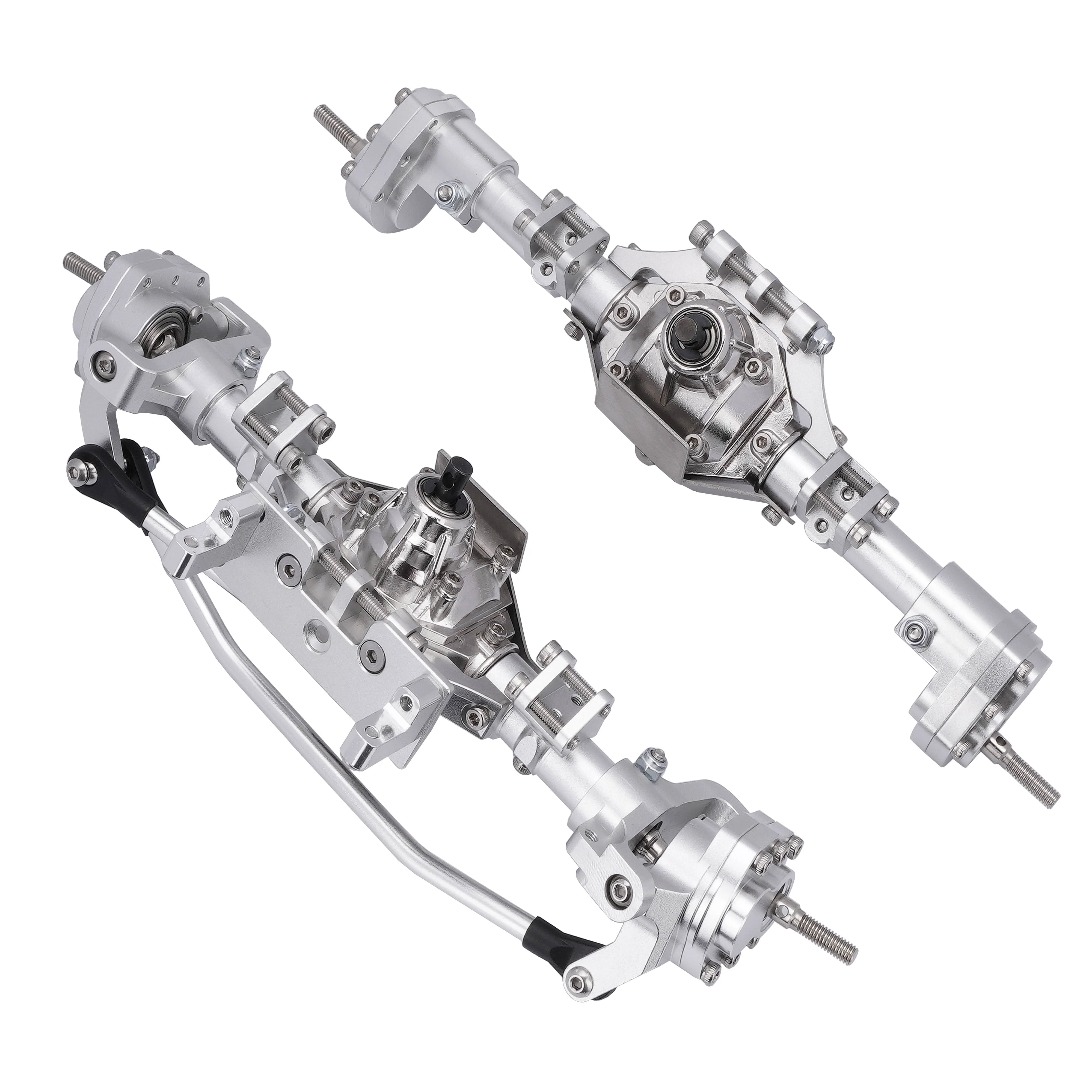 CNC Complete Front & Rear Portal Axle Assembly for 1/10 RC Car Crawler Axial SCX10II 90046 90047 Upgrades