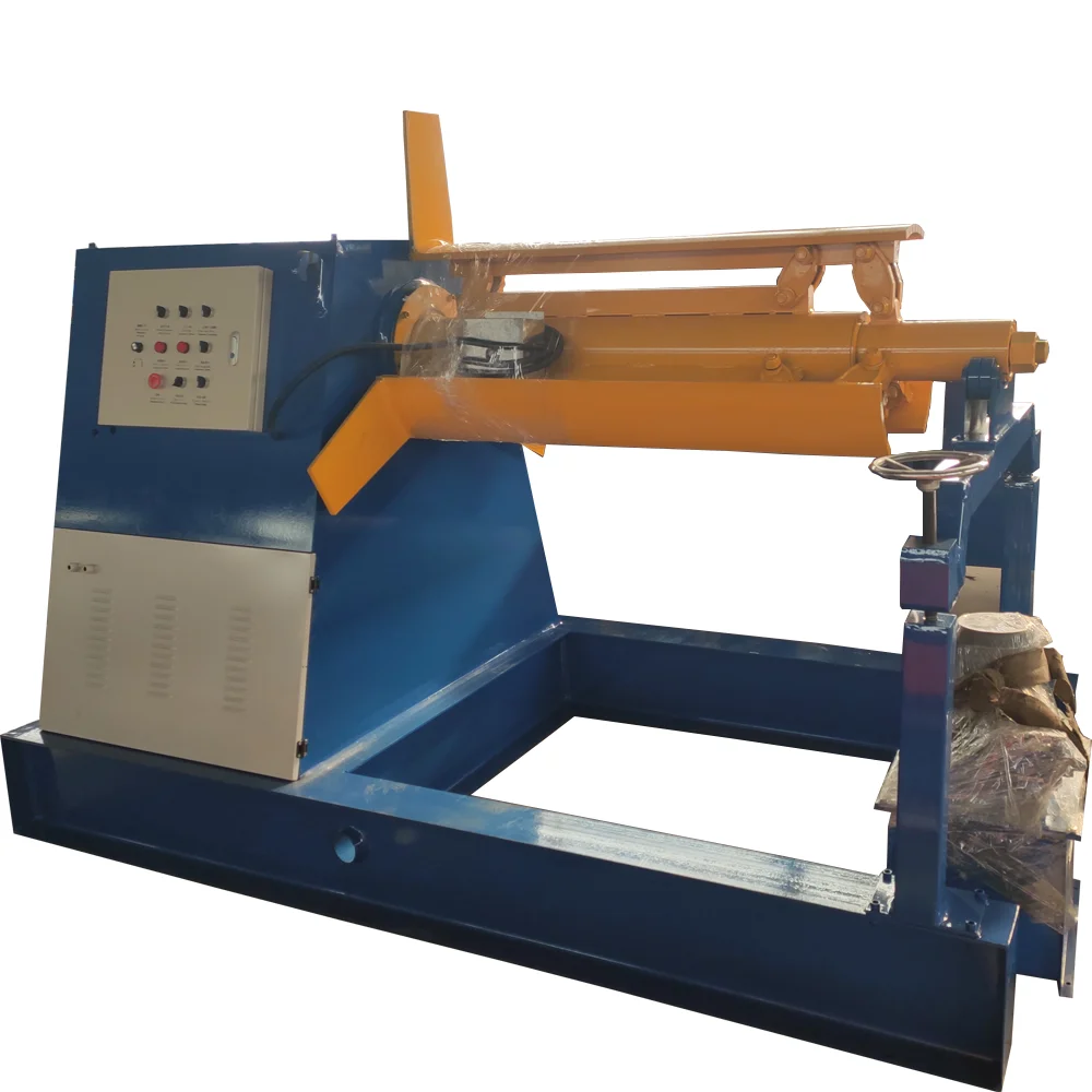 Four sets hydraulic decoiler 7 T electric uncoiler with no coil car stand for Indonesia