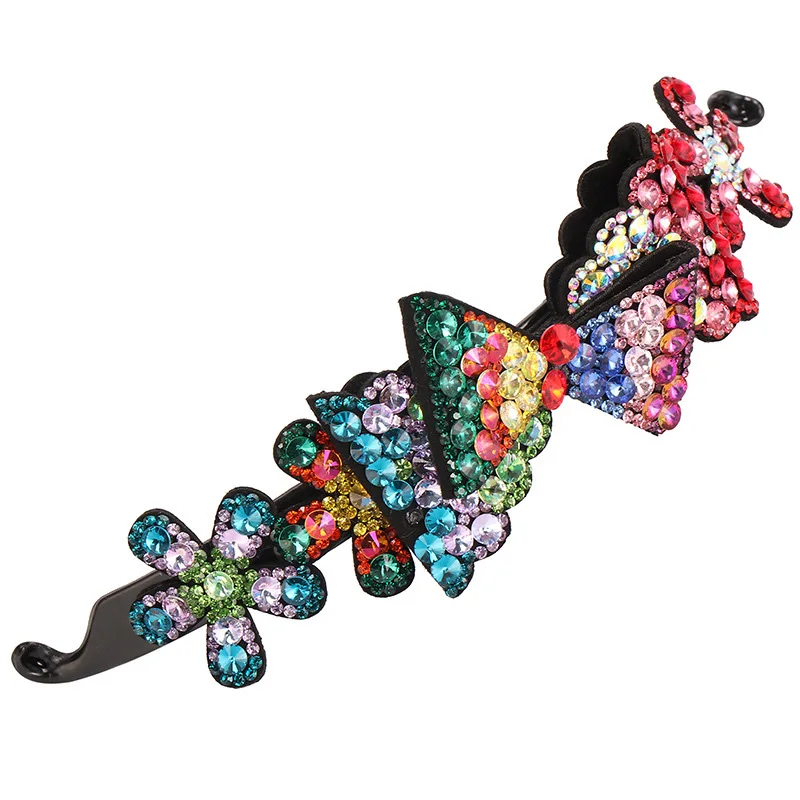 hair pins Hair Accessories Female Korean Rhinestone Bow Tie Hair Headdress Bud Head Artifact Diamond chines hairpins
