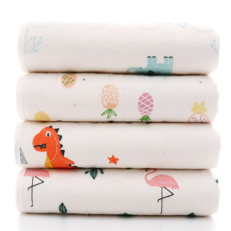 Custom Printed Non-Slip Cartoon Reusable Newborn Infant Diaper Changing Mat Waterproof Urine Pad For Baby
