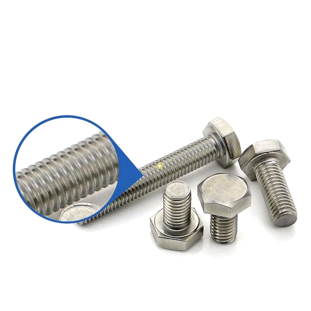 Stainless hex head bolts a2-70 M12x1.25x20 price bolt and nut din 933