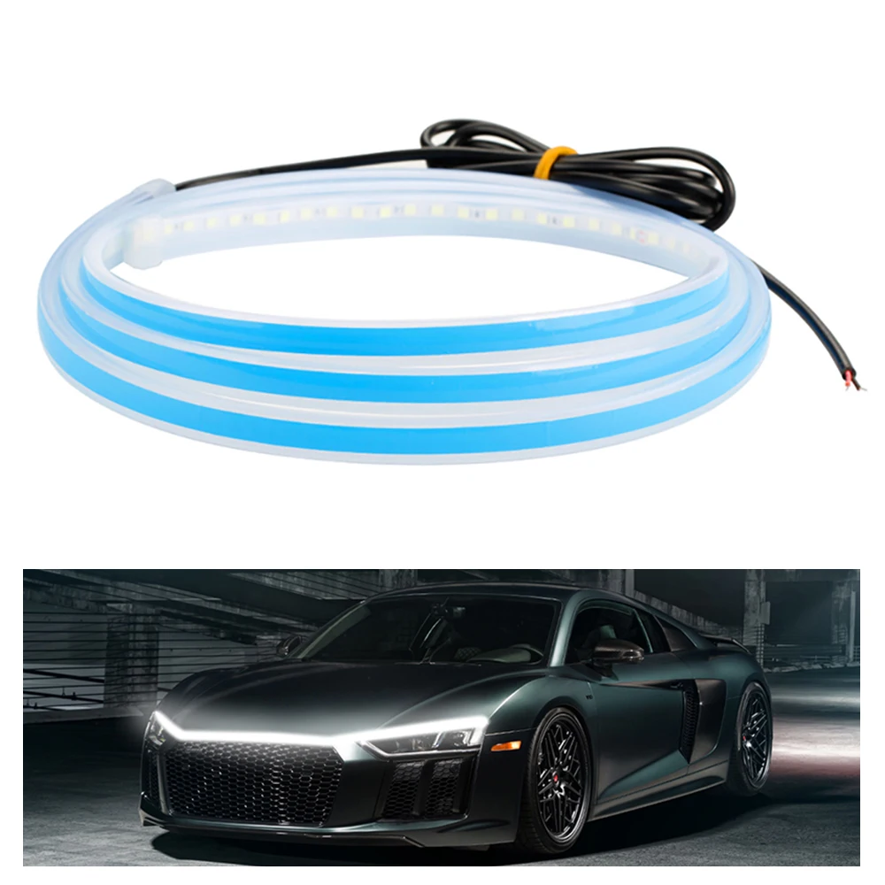 Автомобильные дневные ходовые огни KEEN 1 5 м/1 8 м Модифицированная декоративная световая полоса белая 6000K для капота автомобиля фара на переднюю
