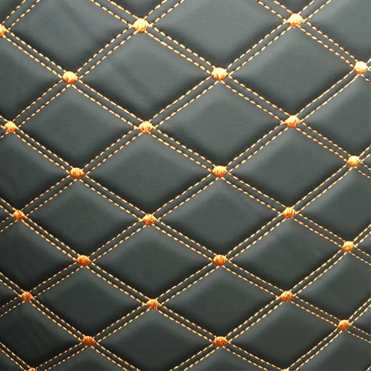2021 Quality Guaranteed Diamond Stitching Synthetic Leather Embroidery Quilted Synthetic Leather