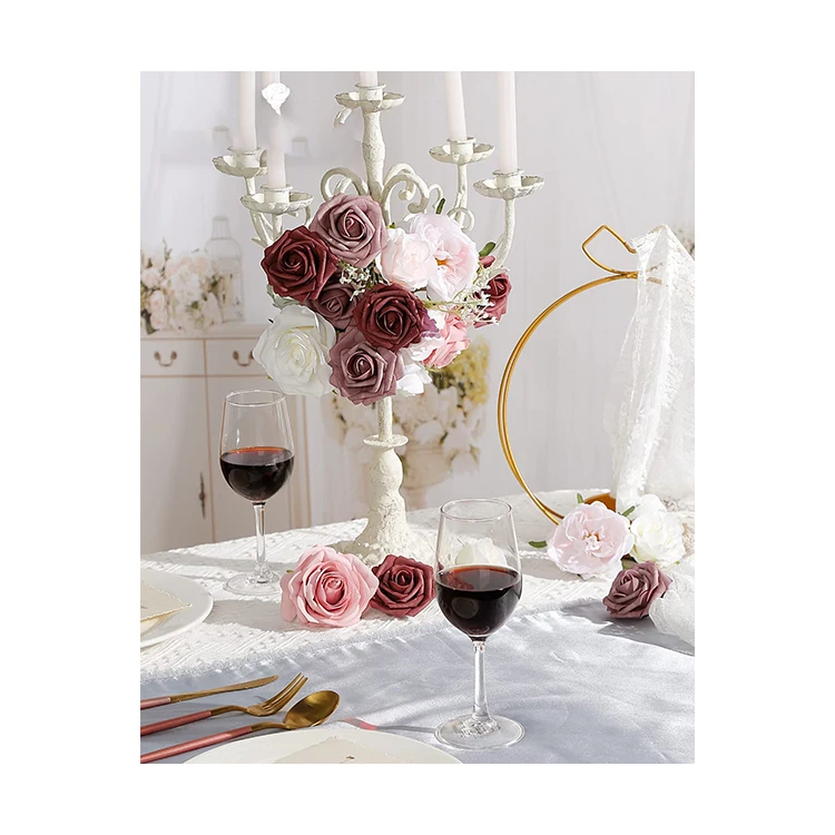 Горячая Распродажа, 25 шт., мягкие высококачественные декоративные искусственные розы из латекса