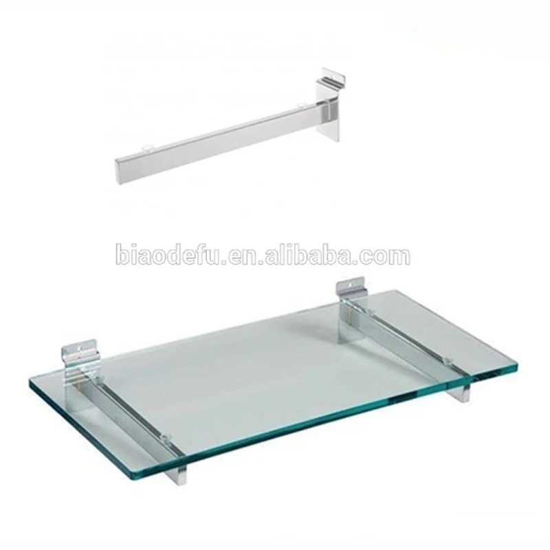 Chrome Metal SlatWall Bracket Rail Shelf