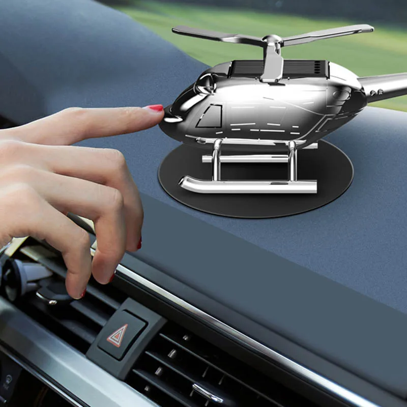 New creative car perfume metal solar rotating helicopter aromatherapy ornaments car accessories