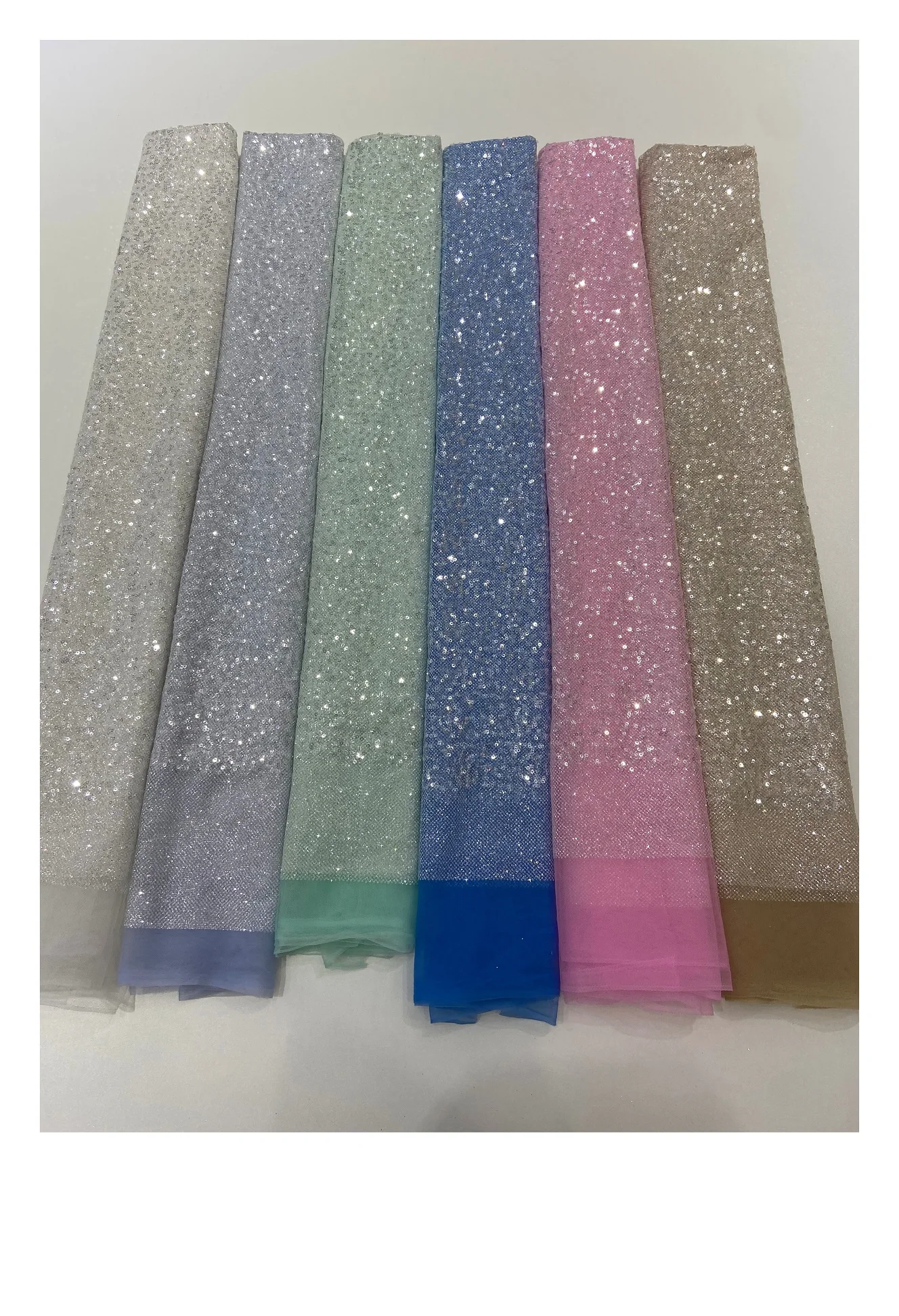 Wholesale Cheap Price New Luxury Sequin Beaded Embroidery Lace Tulle Fabric French Mesh