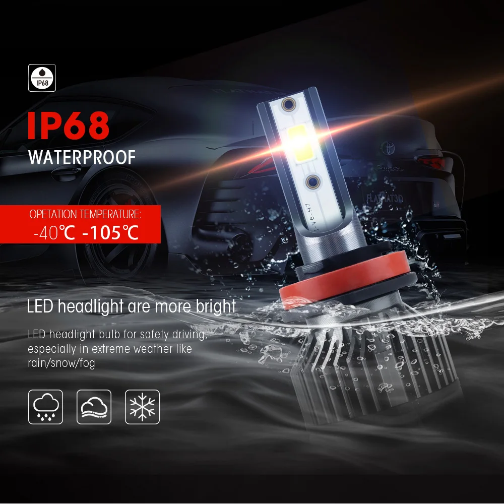 
Universal Car Modified 38W 6000lm IP6B LED headligh For Auto Lighting System H1H3 H4 H5 H7 H10 9005 9012 880 881 HB1 HB3 HB5 