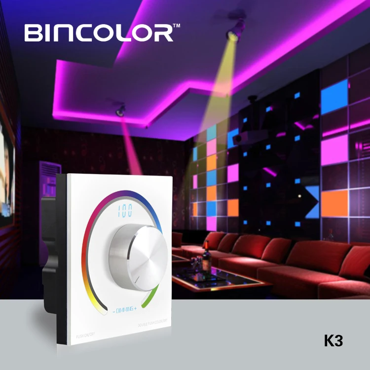 T3 + K3 DC12V 24V rgb сенсорный круглый Радиочастотный пульт дистанционного управления настенный светодиодный контроллер
