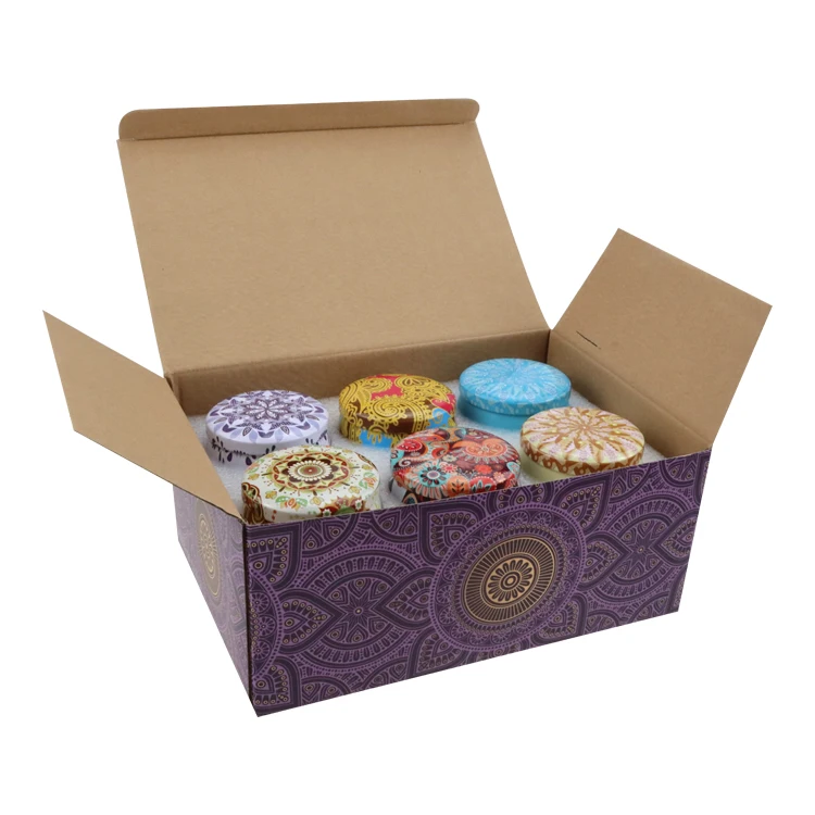 2.2oz Scented natural coconut wax travel tin candle sets for gifting