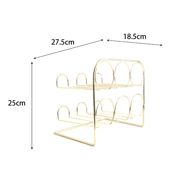 Brass plated wine rack freestanding Storage Rack Countertop Display Shelf Bottle Holder Gold