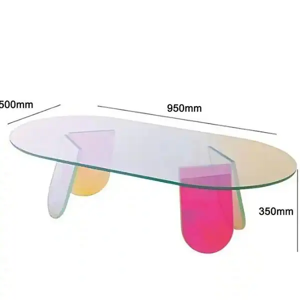  small Acrylic oval shaped Side Coffee Table 