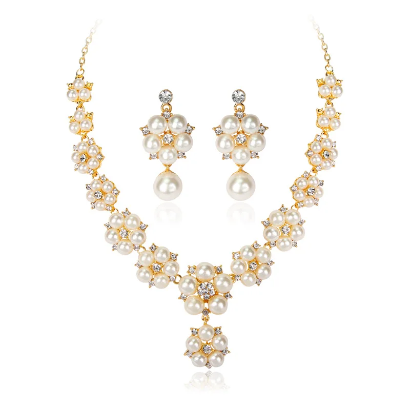 The Manufacturer Sells Fashion Necklace Pearl Set, Bridal Accessories, Pearl Necklace and Earring Set