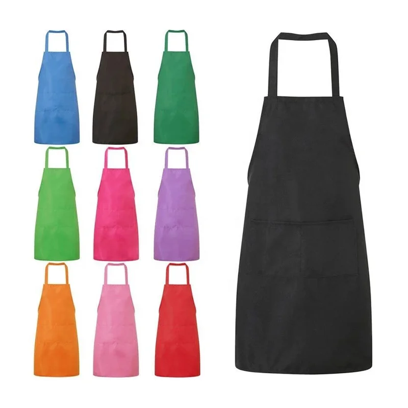 Hot Sale Multicolored Kitchen Apron for Women Men with Pockets Kitchen Aprons Bulk for Cooking Painting BBQ Grilling Baking