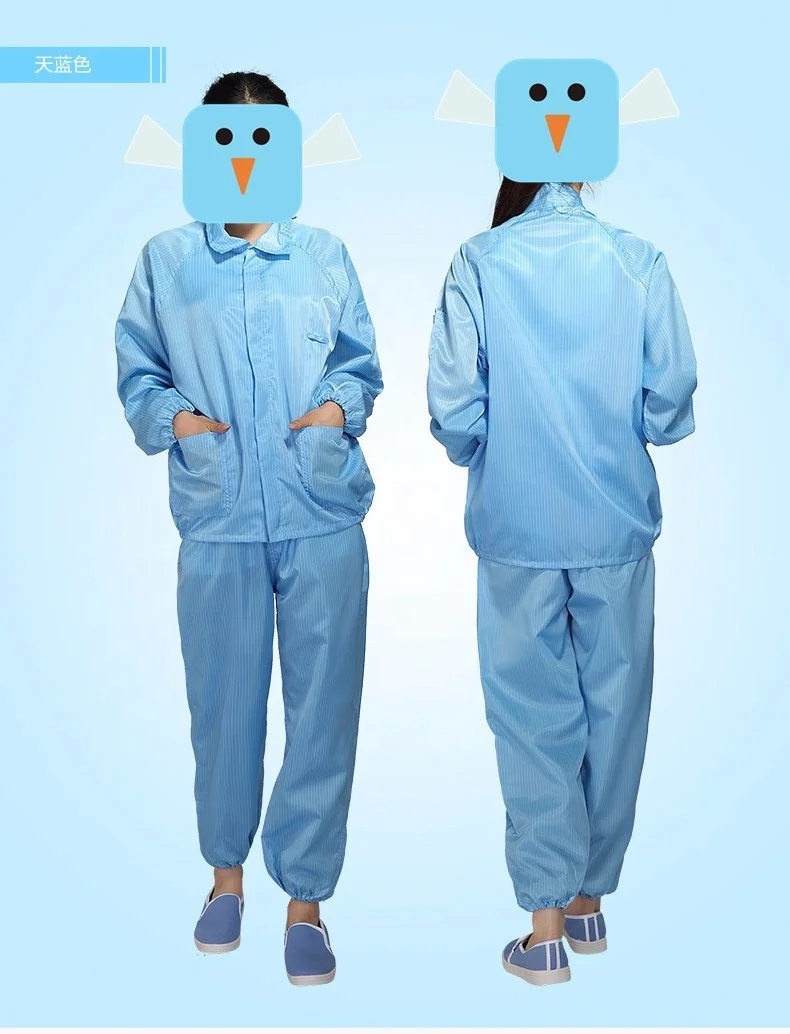 China Factory Cleanroom Antistatic Jumpsuit Dust-Free Clothing Clothes