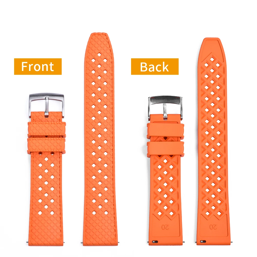 JUELONG Tire Tread Diving Sport FKM Rubber Watch Strap 20 22mm Multicolor Rubber Watch Band