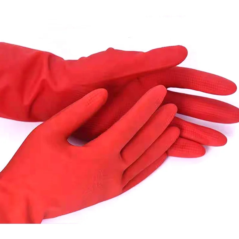 Latex Rubber Gloves Kitchen Dishwashing Household Cleaning Latex Rubber Gloves