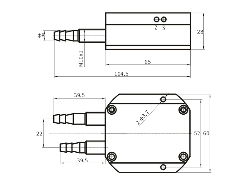 Yezon PY301 Micro air differential pressure sensor 4-20mA gas wind negative pressure transmitter 0-20KPa transducer