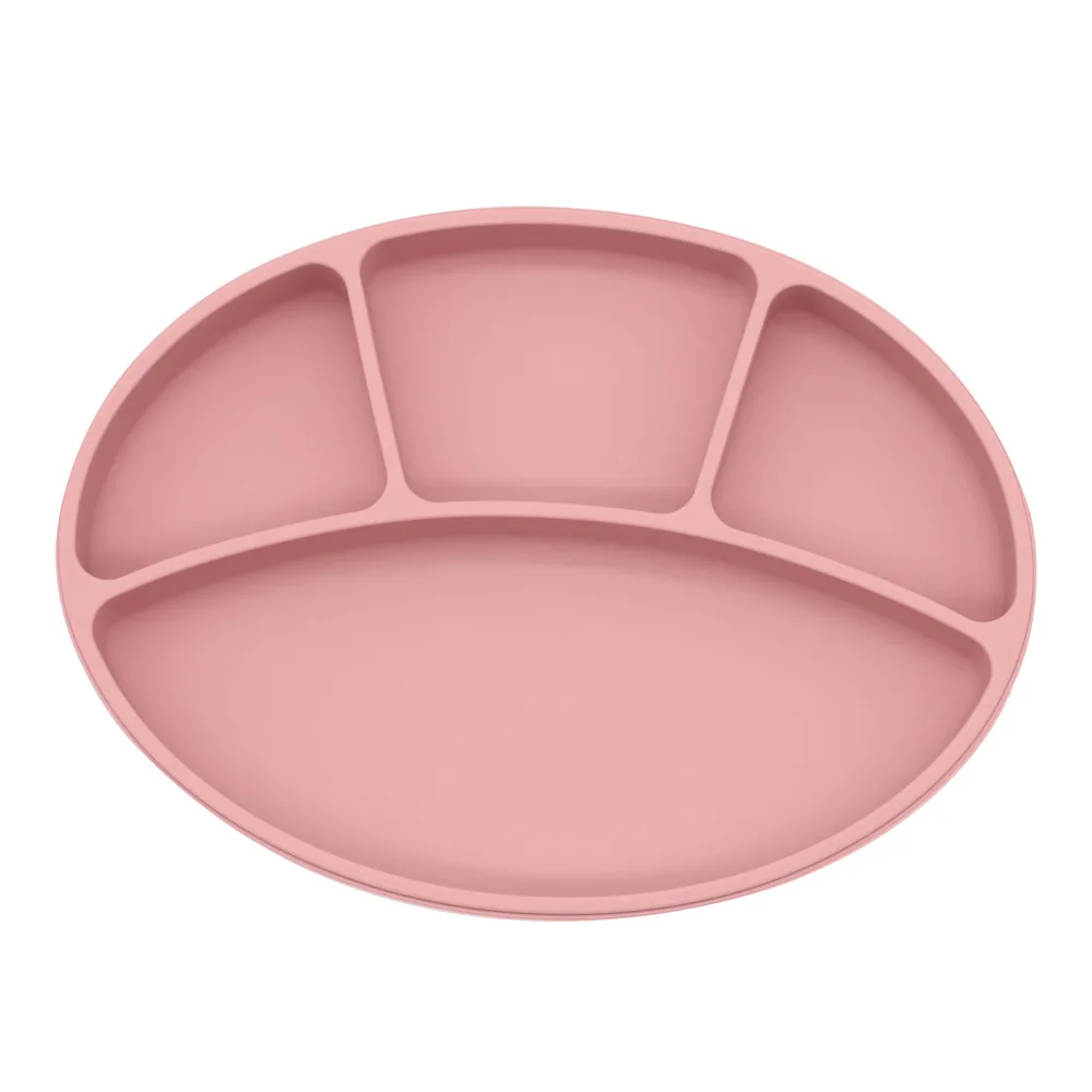 Top Sale BPA Free Safety Silicone Divided Plates Anti Spill Kids Feeding Divided Dish Plates For Baby Kids