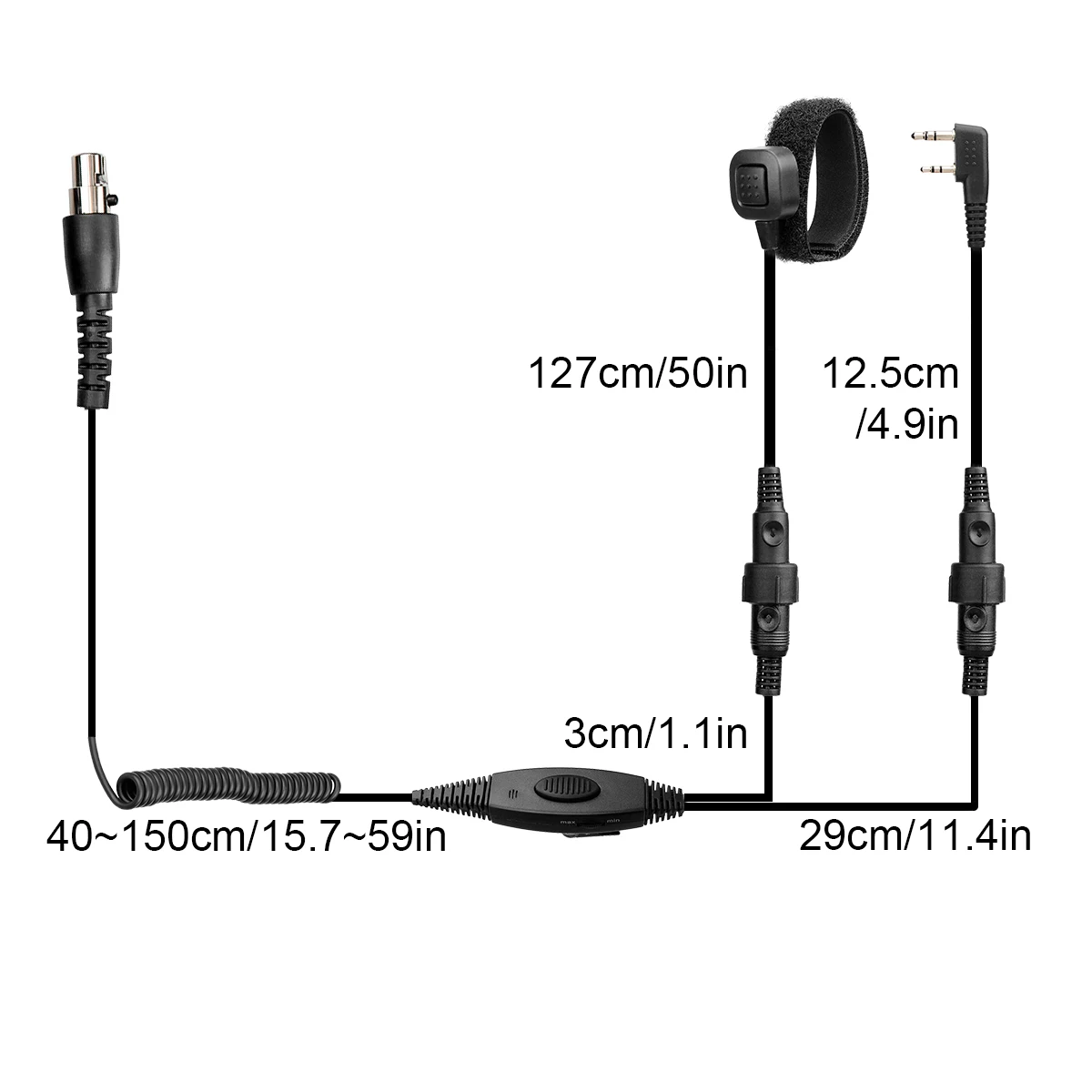 Blue VOX Volume Adjustment Speaker Noise Reduction Aviation MIC Headset with Finger PTT for Kenwood Retevis Retevis EH050K