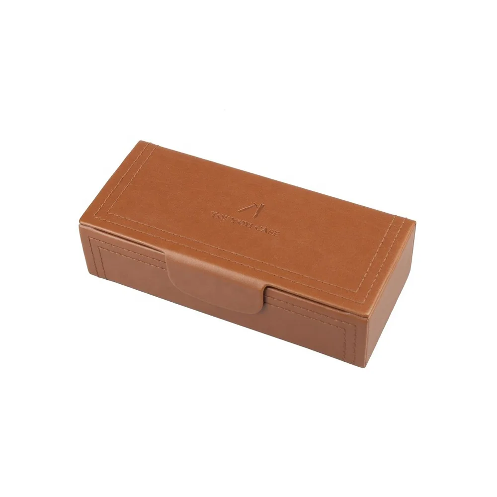 Большие роскошные квадратные экологически чистые чехлы для очков с деревянным логотипом под заказ