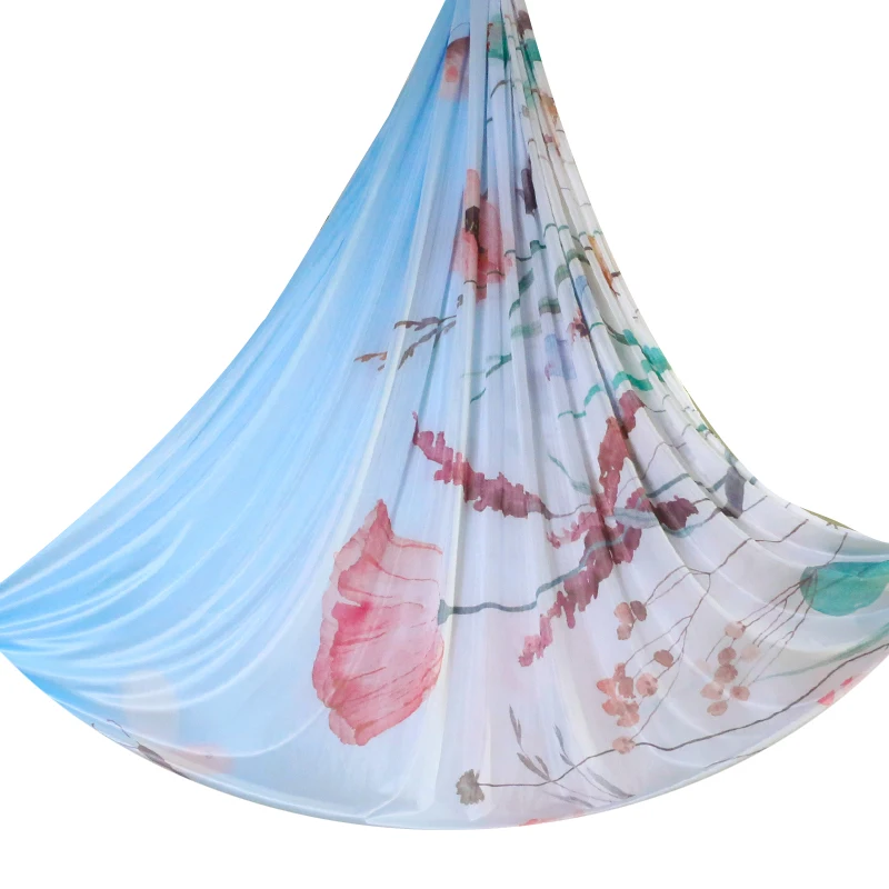 47 kinds Rainbow color 5m High Strength anti-gravity yoga hammock aerial silks yoga swing Premium Aerial Yoga Swings Fabric