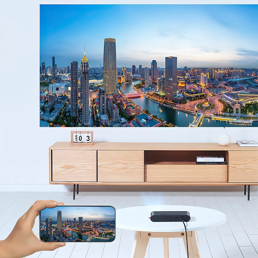 Fengmi Laser Portable Pocket Projector qHD 800 ANSI lumens Mini Wireless Beamer For Home Theater Built-in Battery Formovie P1