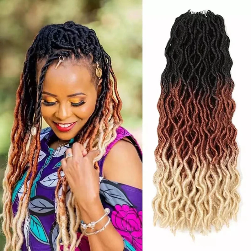 hard Dreadlocks Crochet Braids Hair Synthetic Dread Hairstyle Ombre Brown Hair Faux Locs Braiding Hair Extensions