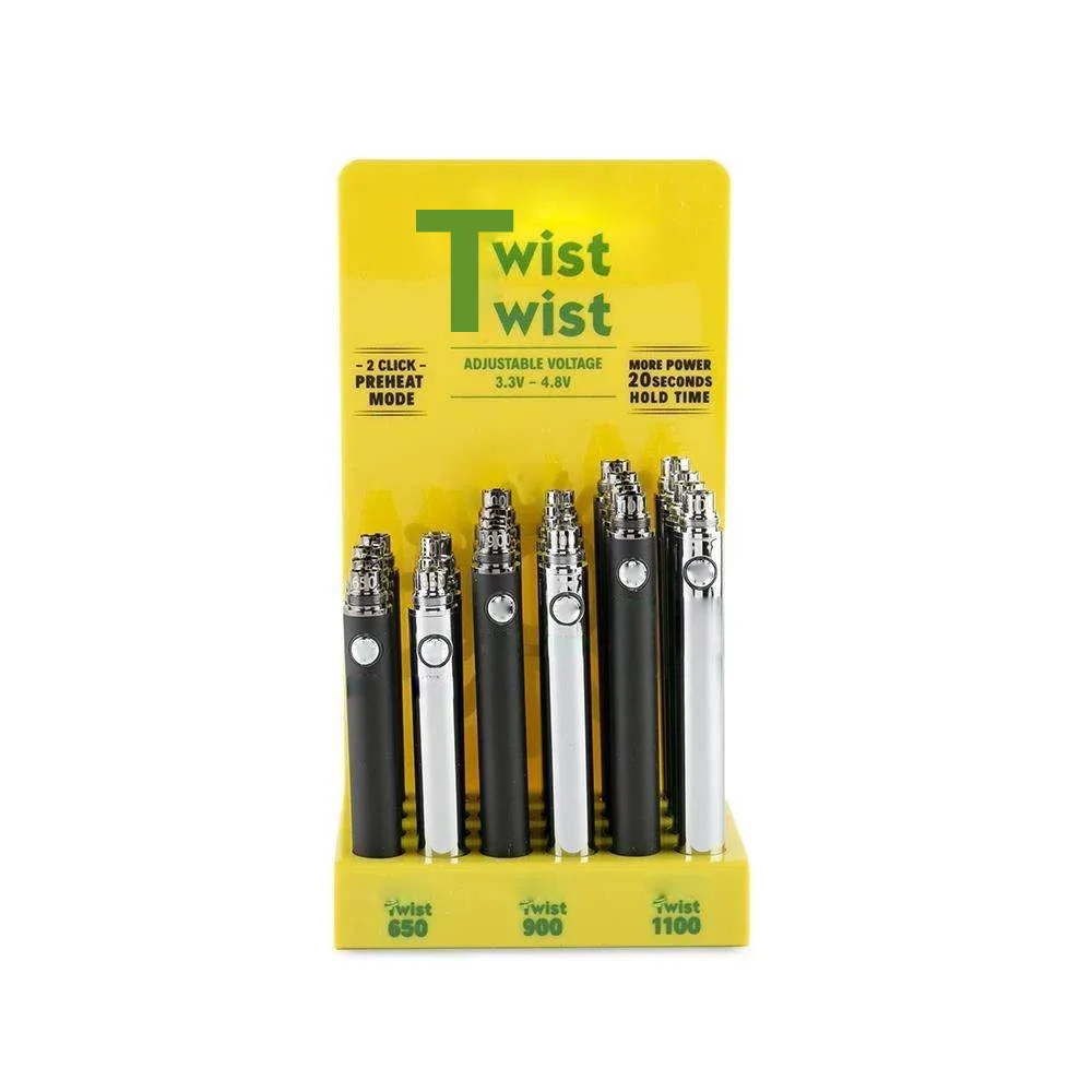 
1100MaH twist battery for cbd cartridge, wax cartridge, oil cartridge 