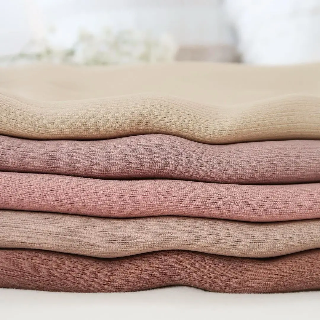 Модный шифоновый хиджаб в рубчик шарф гофрированный из крепа для женщин шали волнистые плиссированные