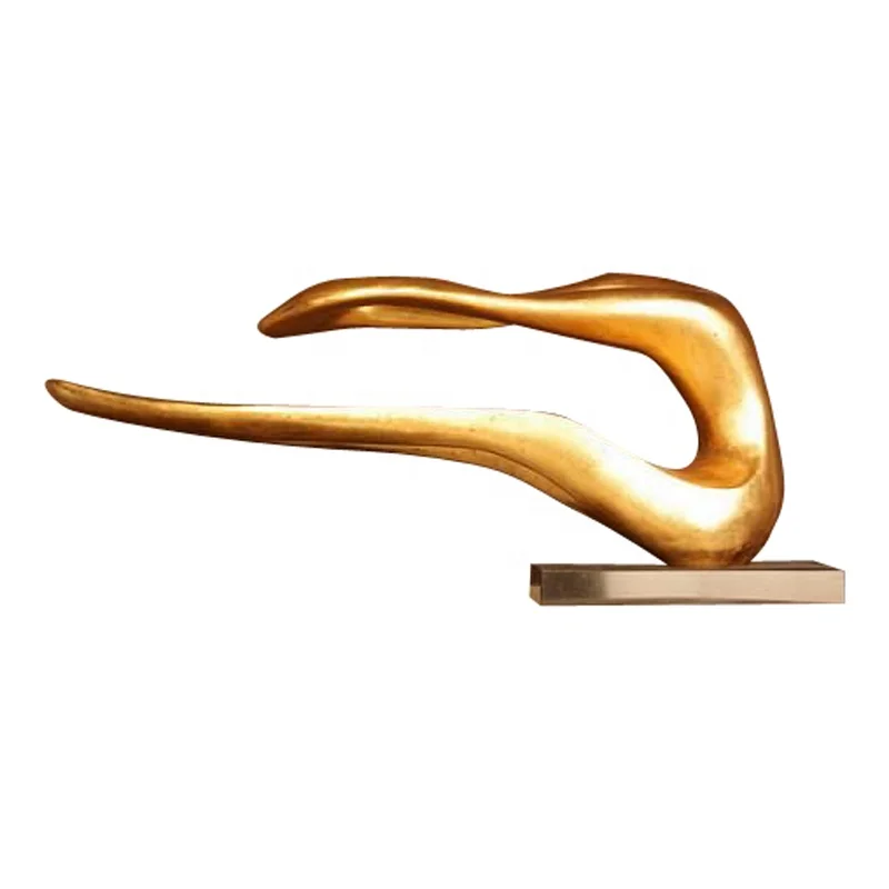 Customized Luxury Life Size Gold Abstract Body Resin Sculpture for Hotel Lobby