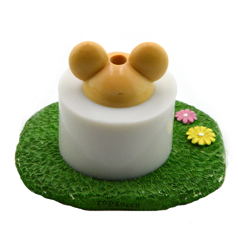 Прекрасная блестящая головка мыши Сделай Сам эпоксидная форма силиконовая солома Топпер силиконовые