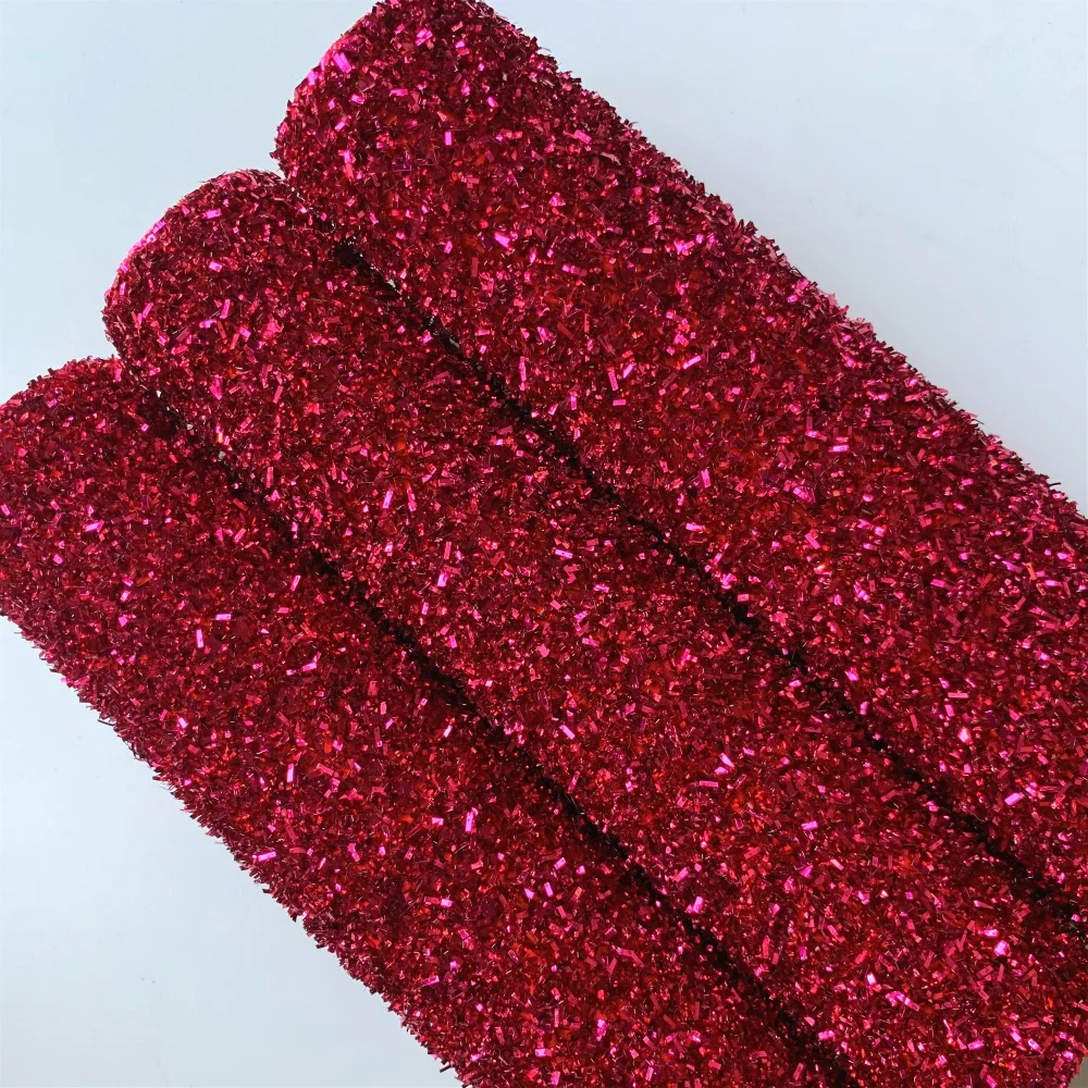 Tinsel glitter fabric sheets & faux leather for christmas decorations