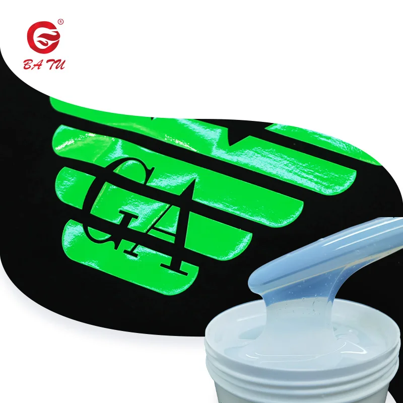 BATU Manufacture PU Glossy Rubber Paste Water Based Ink High Density PU Ink For Screen Printing Ink Textile On Fabric