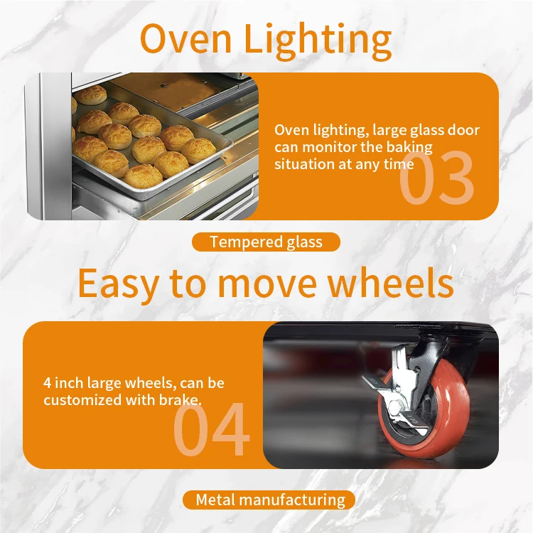 Factory Price Bakery Three Deck Gas Pizza Baking Steamer Oven With CE