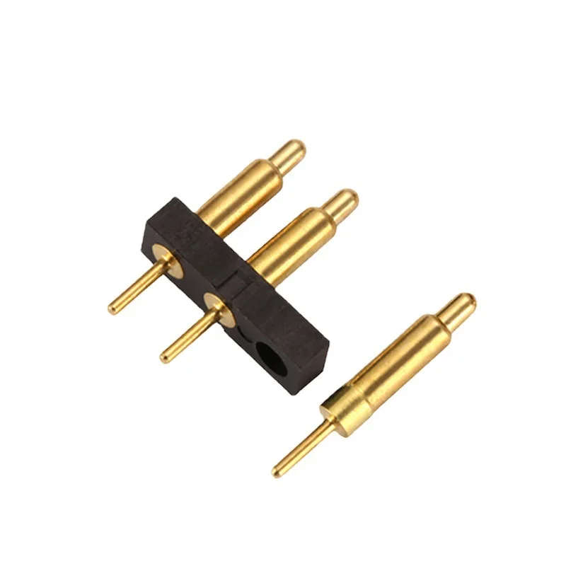Stock spring pogo pin connector 3Pin gold plated DIP soldering magnetic for