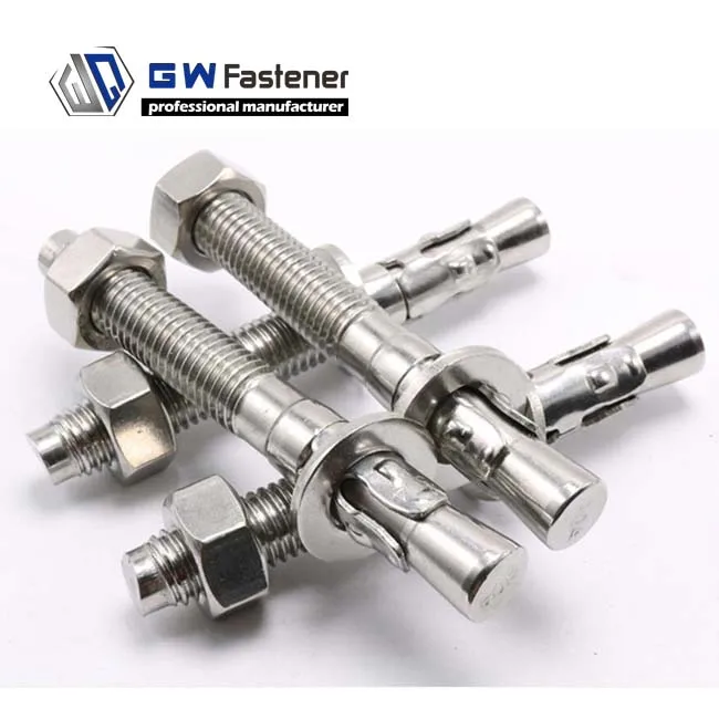M8 M10 M12 M14 M16 M20 M24 Wedge Anchor Bolt Through Bolt Stainless Steel 316 304 Wedge Anchor