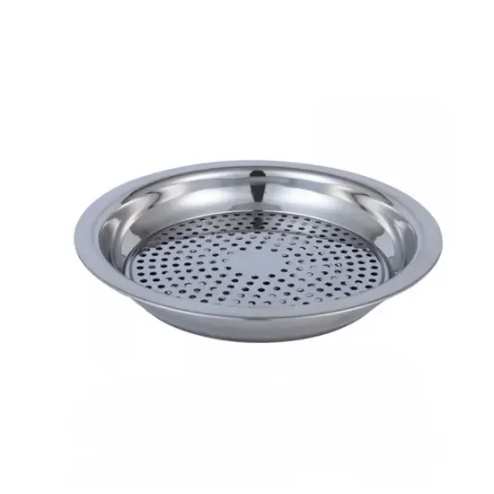 Wholesale 201/410/304 Steamer rack Stainless Steel Multi-Purpose Round Dumpling plate with color box