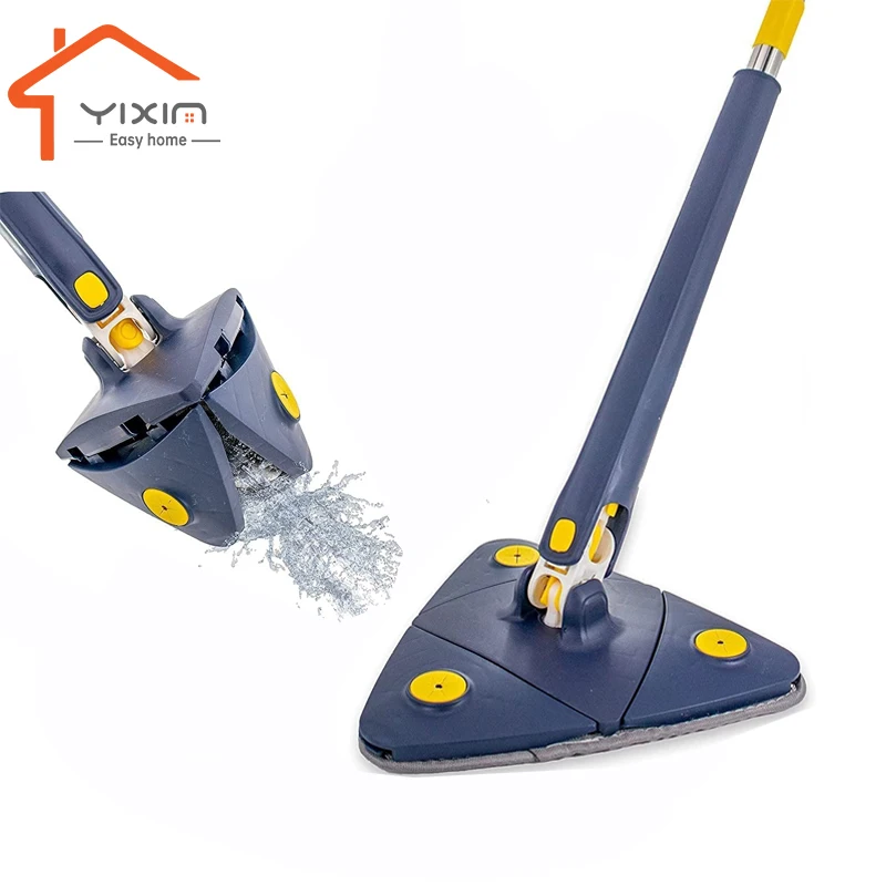 household triangle cleaning flat corner mop telescopic handle triangle microfiber twist floor mop
