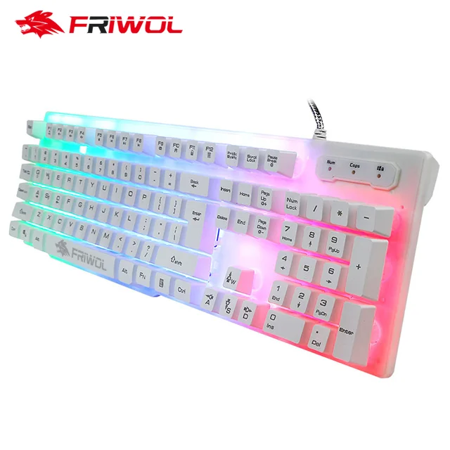 Hot sell FW-707 Wired Led Backlit Multimedia  pc Gaming Keyboard