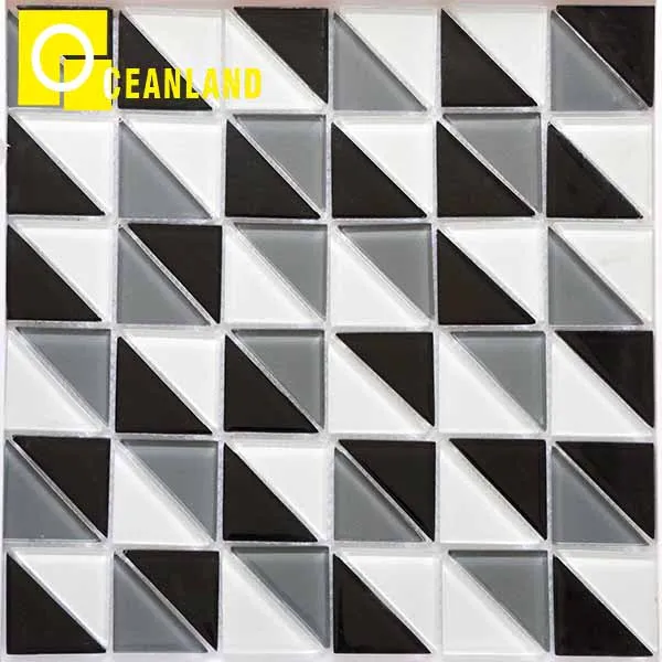 China Suppliers Modern Geometry Toilet Wall Decor Crystal Glass Ceramic Mosaic Tiles
