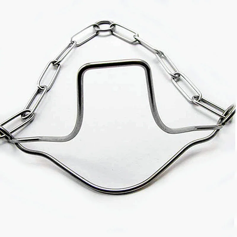 Customized Factory 2024 Dog Training Collar Stainless Steel Dog Training Chain Collar U-shaped Stimulation Control/Head-up chain