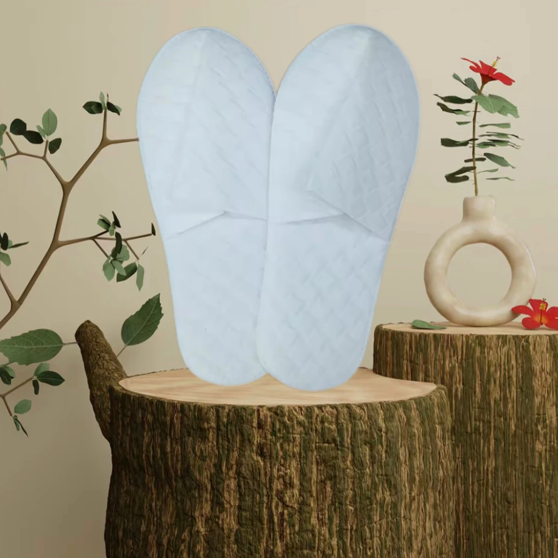 wholesale price hotel slippers disposable needle punched non-woven fabric eve slippers