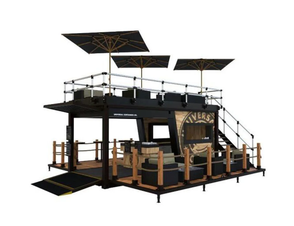 Современный сборный наружный 20-футовый контейнер для кафе