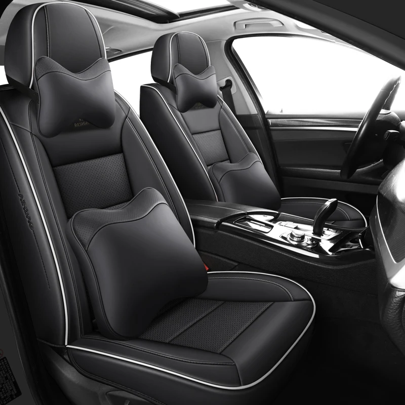 Sports Leather Car Seat Covers Full Set Protector Separate Head Cap Universal Fit for Chevrolet Equinox